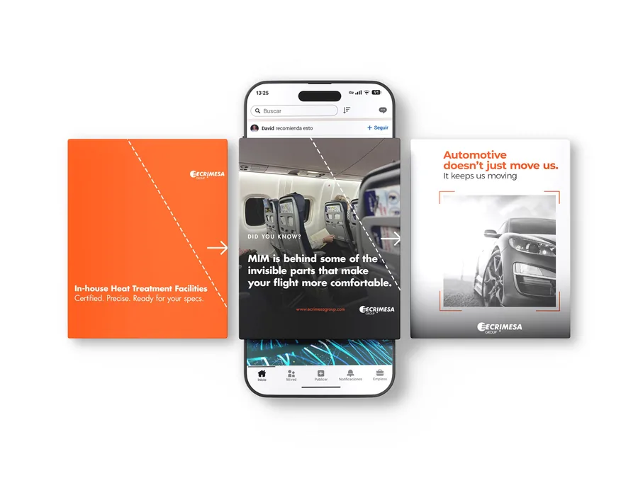 Contenidos de marketing industrial de Ecrimesa Group para LinkedIn