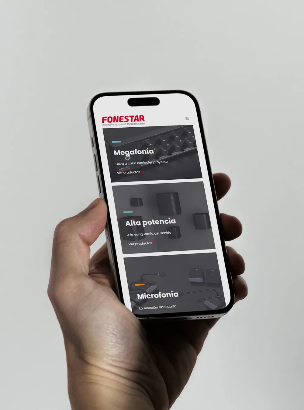 Megafonía, alta potencia y microfonía en la web de Fonestar