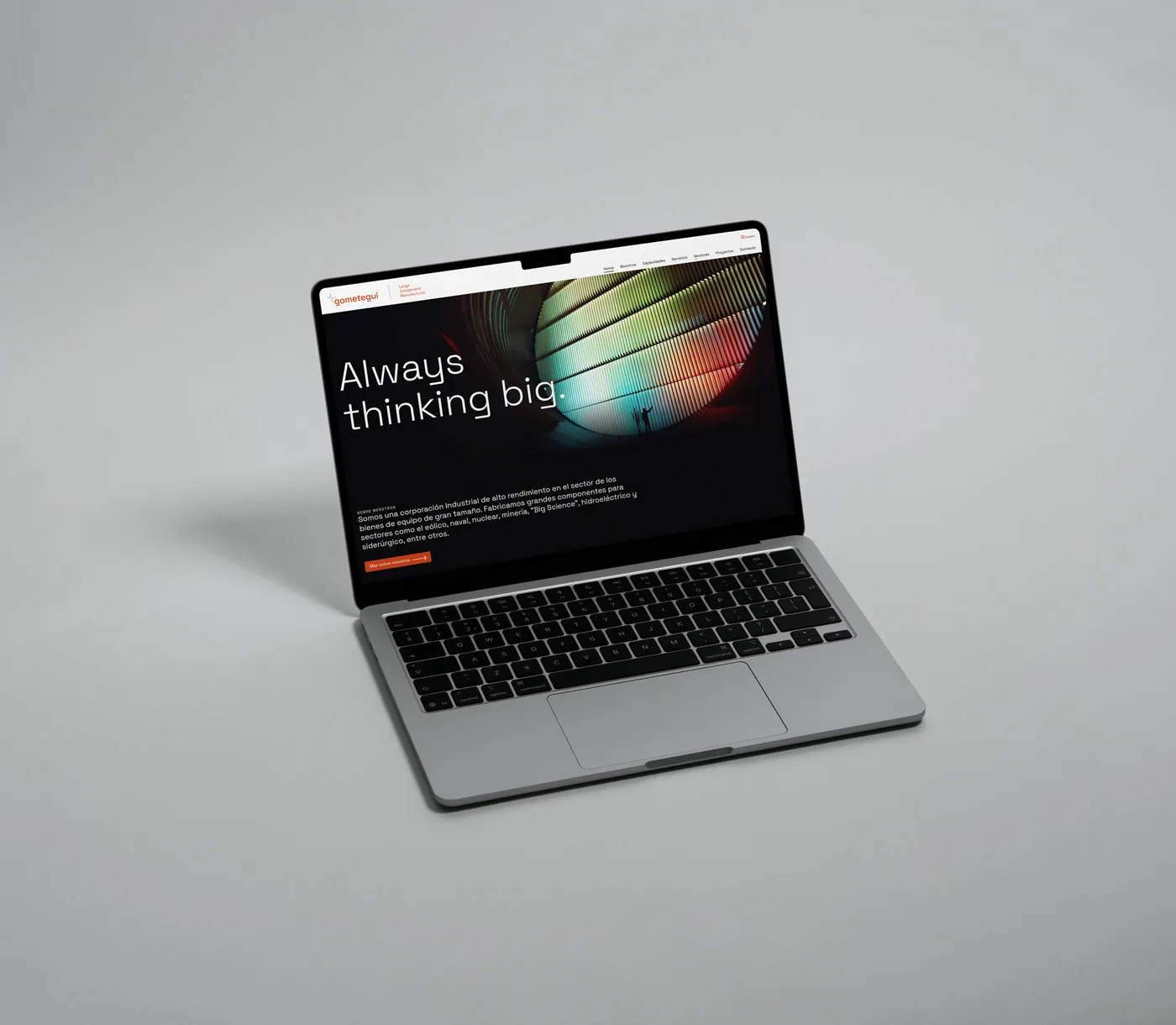 New Gometegui identity on the home page of its website