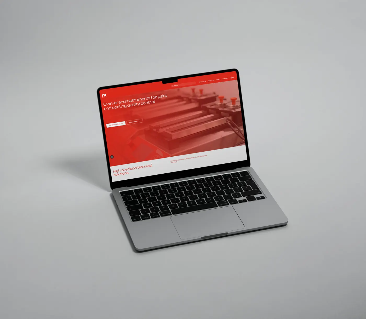 The NK by NEURTEK home page on a laptop