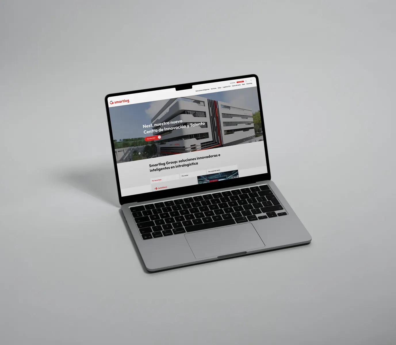 La web de SmartLog Group vista en un portátil