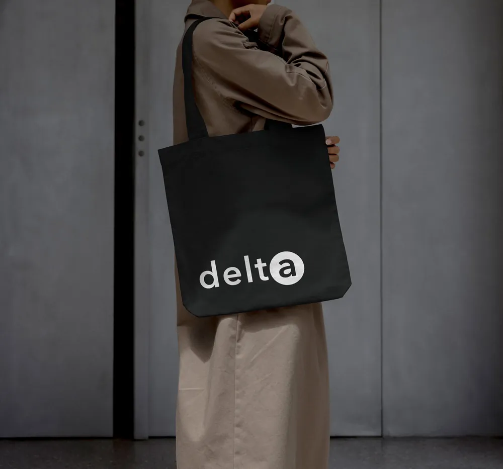 B2B branding: tote bag with the Delta brand