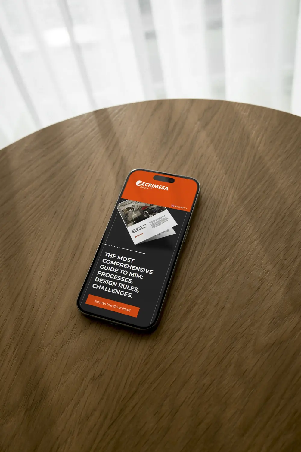 B2B advertising: download landing page for the Ecrimesa technical guide