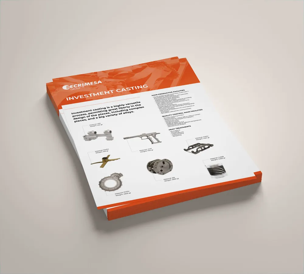 B2B content marketing: Ecrimesa investment casting technical brochure